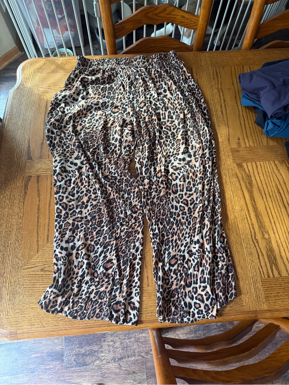 Serra Leopard Print Wide Leg Pants - Brown, Black, Tan